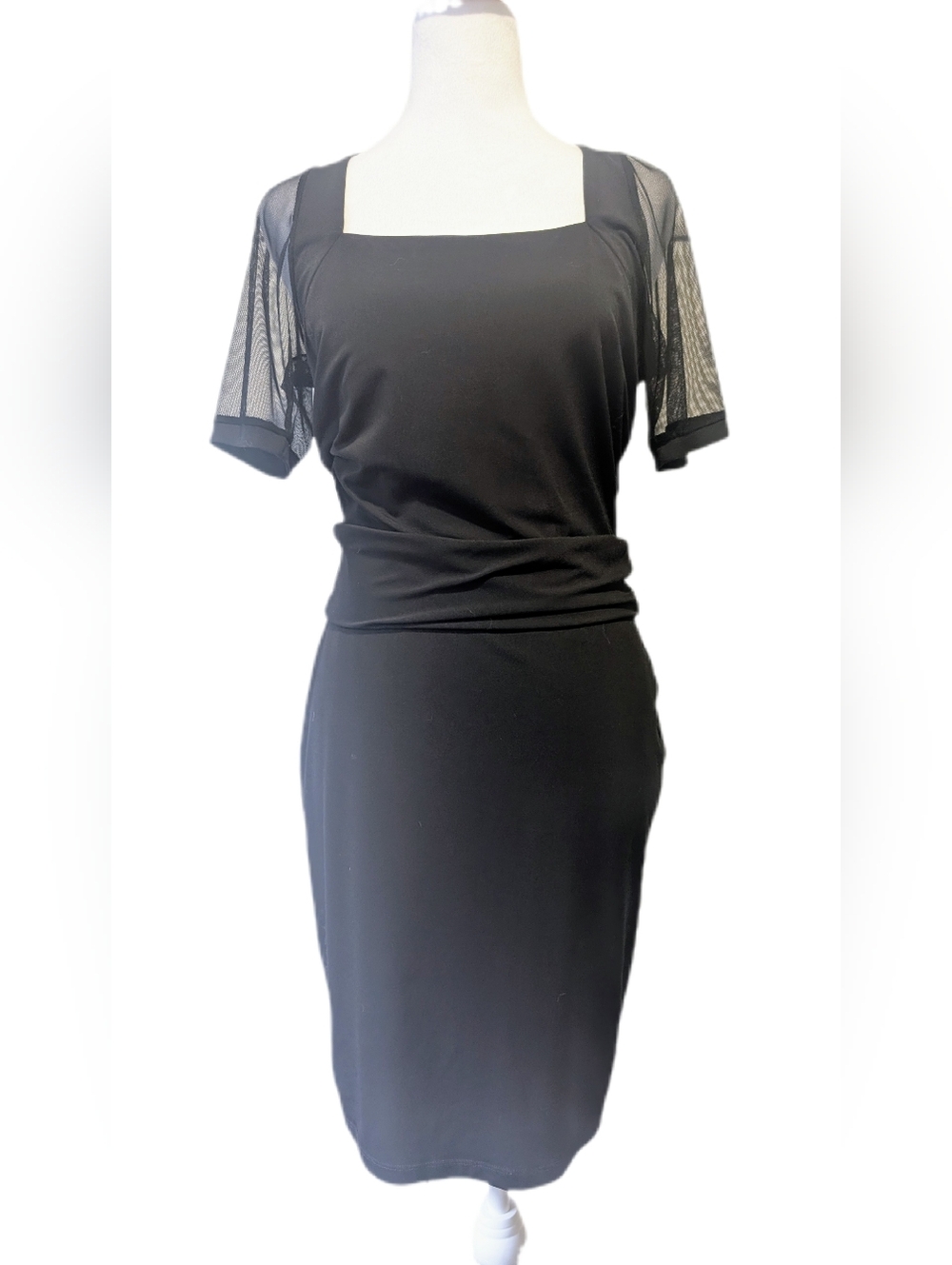 Misura By Joeffer Caoc -S- Vintage Y2K Little Black Dress w/ Short Mesh Sleeve